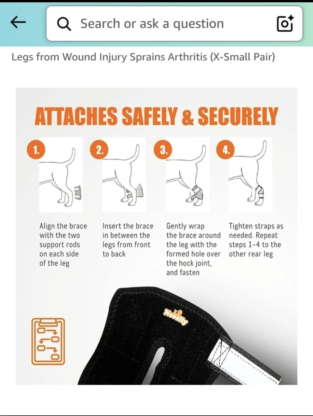 New Super Supportive Dog & Cat Brace for Rear Leg and Hock Brace - photo 2