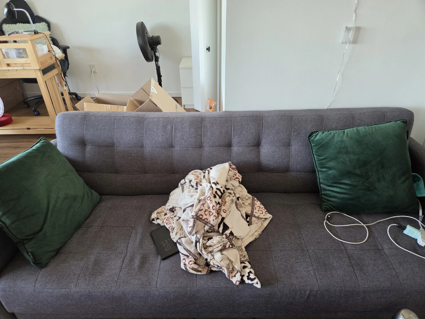 Grey Tufted Sofa Couch