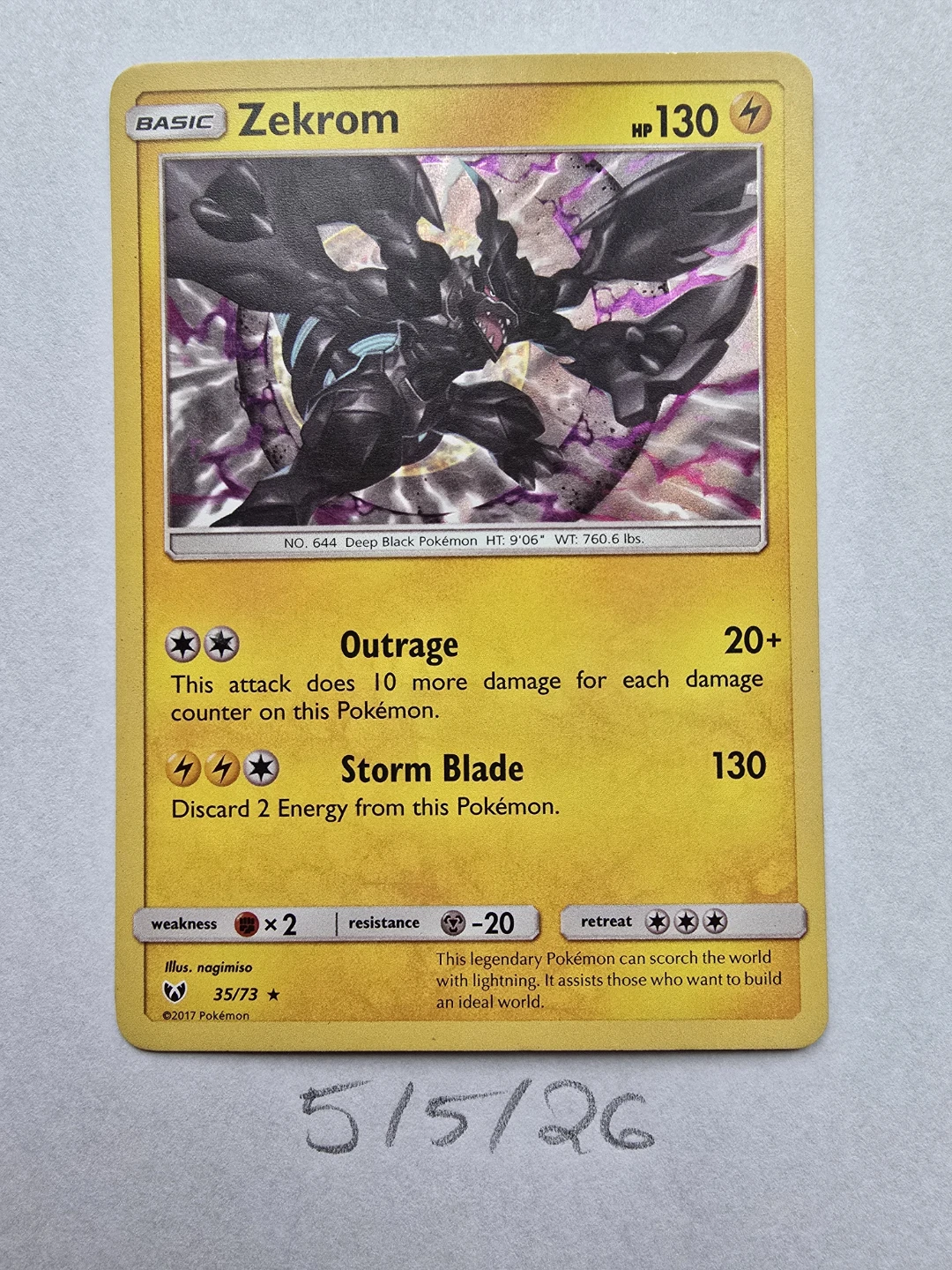 Pokémon Card - Zekrom (Shining Legends Holo) ⚡