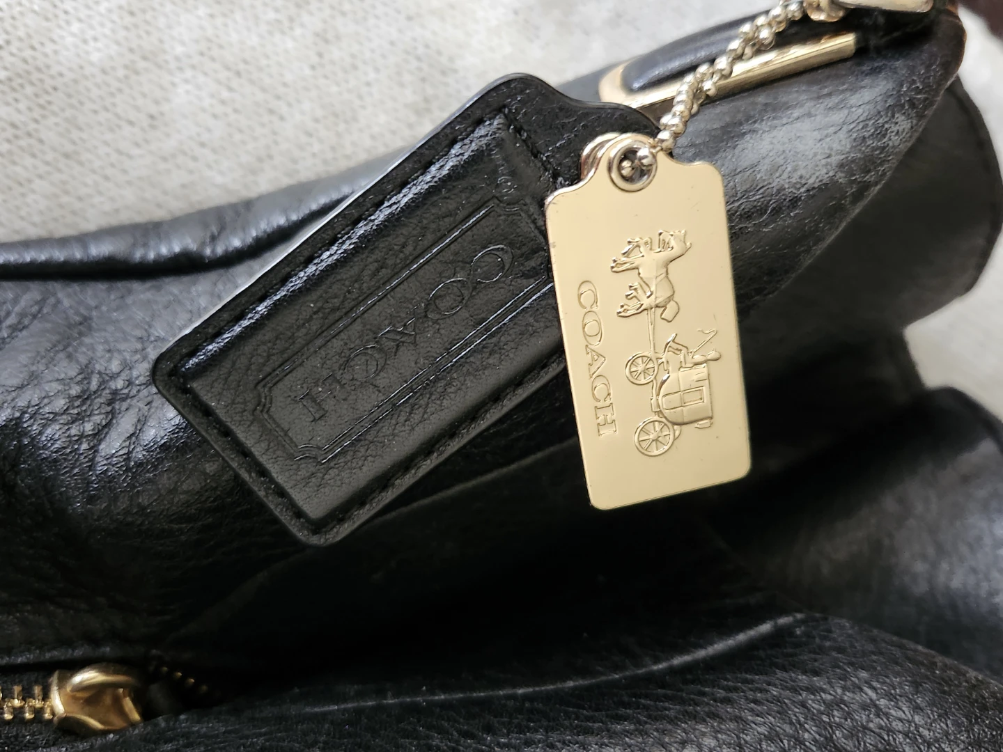 Coach Black Leather Hobo Shoulder Bag - photo 2