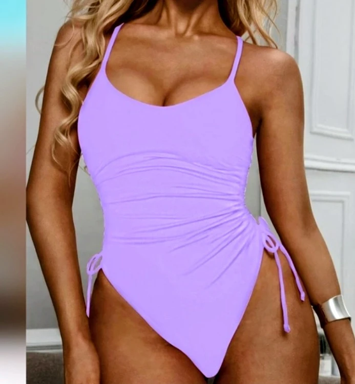Viottiset Women's Ribbed One Piece Swimsuit Lavender