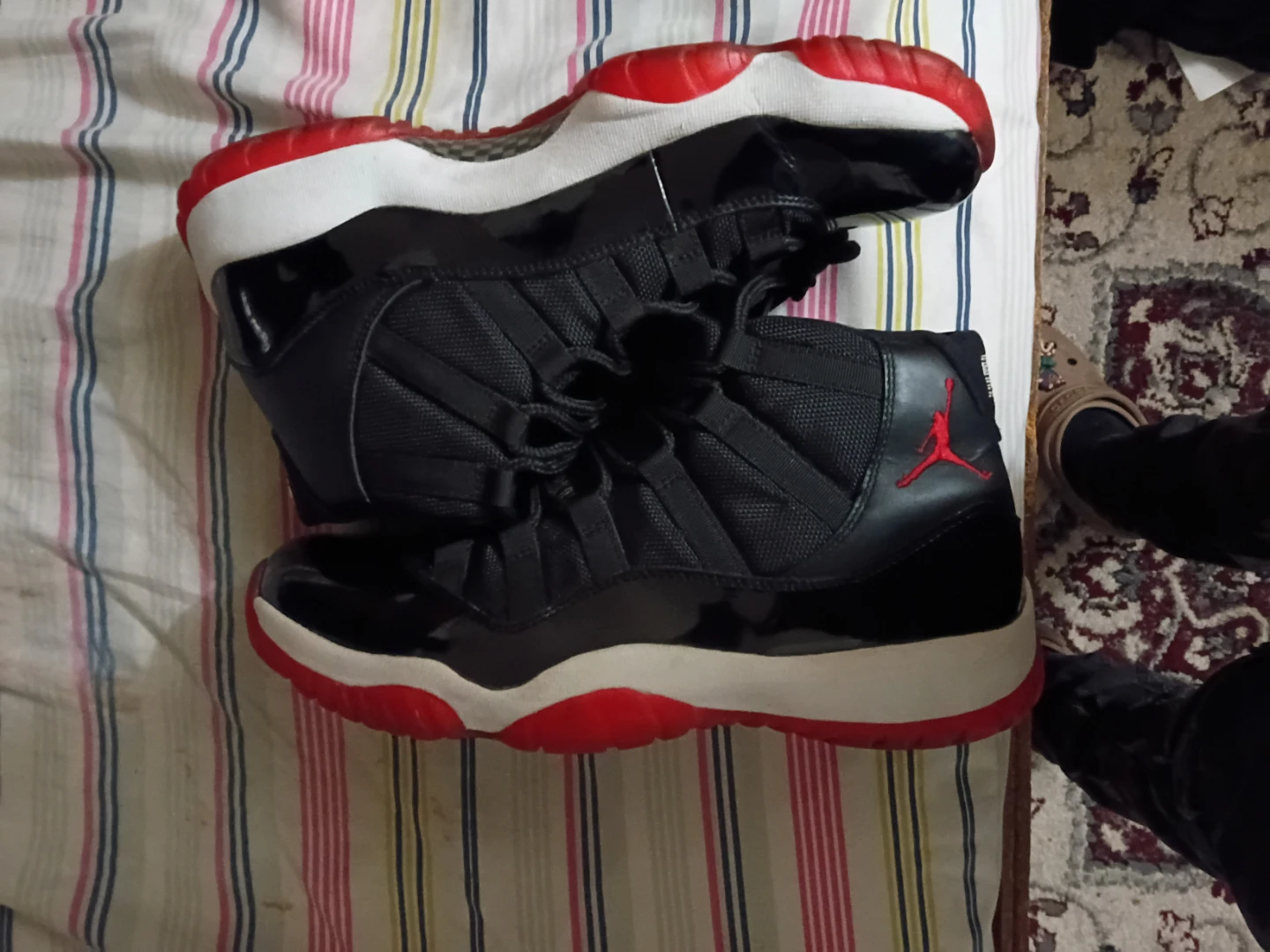 Jordan 11 Retro Black Red White Men's Sneakers - photo 2