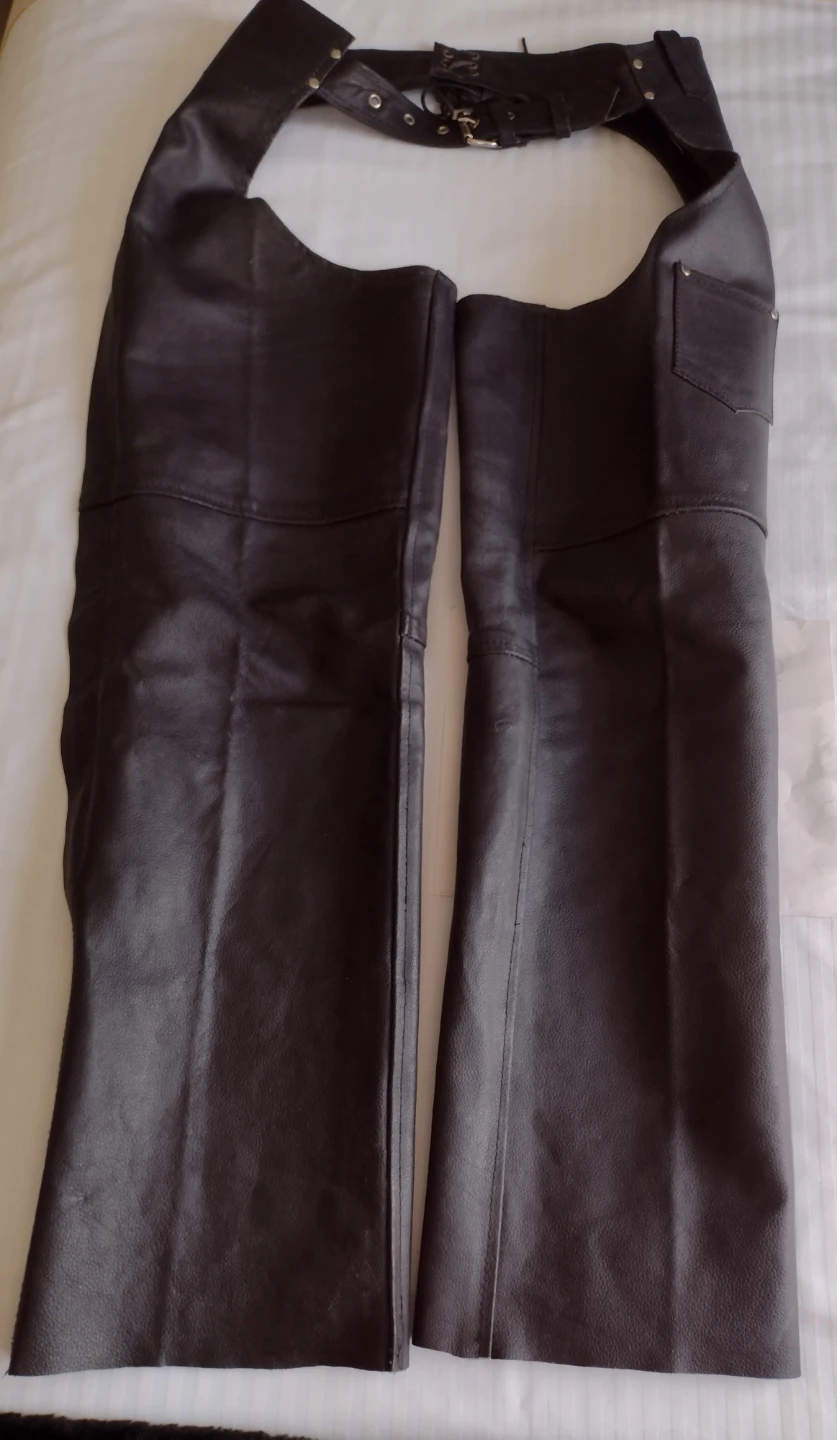Leather Motorcycle Chaps - Adjustable Waist M/L - photo 4