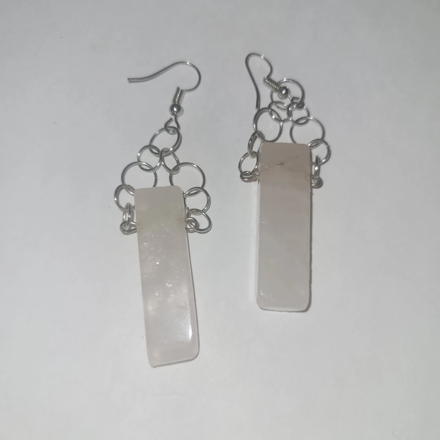 Rose Quartz Bar Earrings