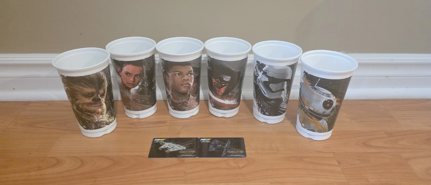 Star Wars The Force Awakens Cups - 6 Piece Set
