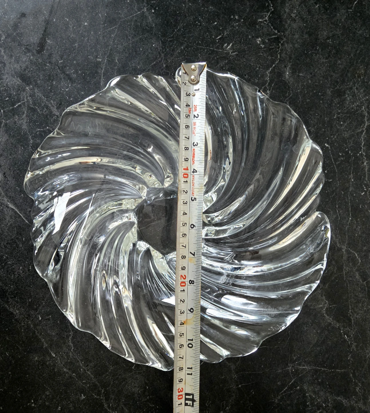 Clear Glass Swirl Serving Bowl - photo 4