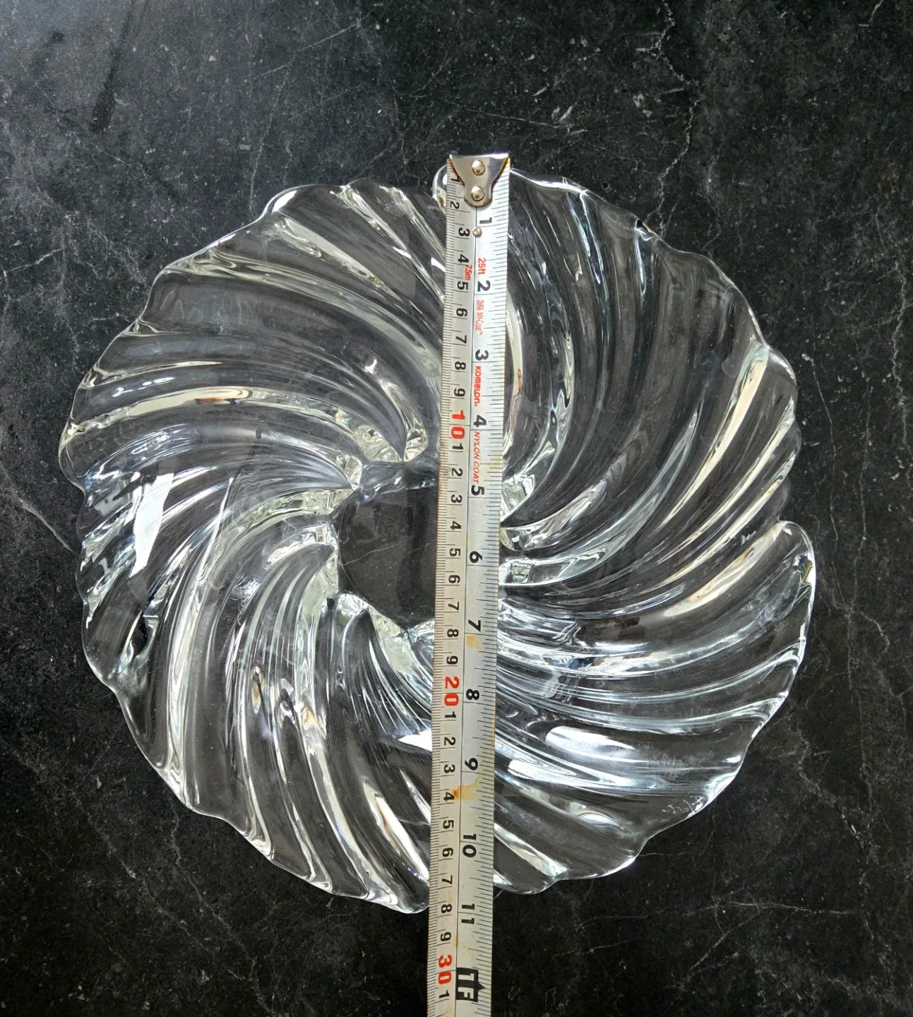 Clear Glass Swirl Serving Bowl - photo 4