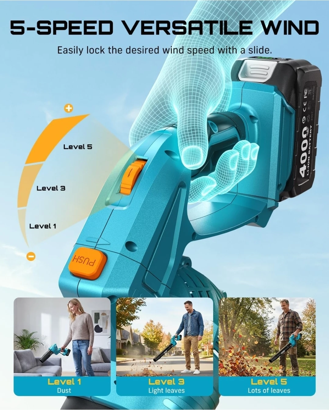 SeeSii 21V Rotary Leaf Blower - photo 5