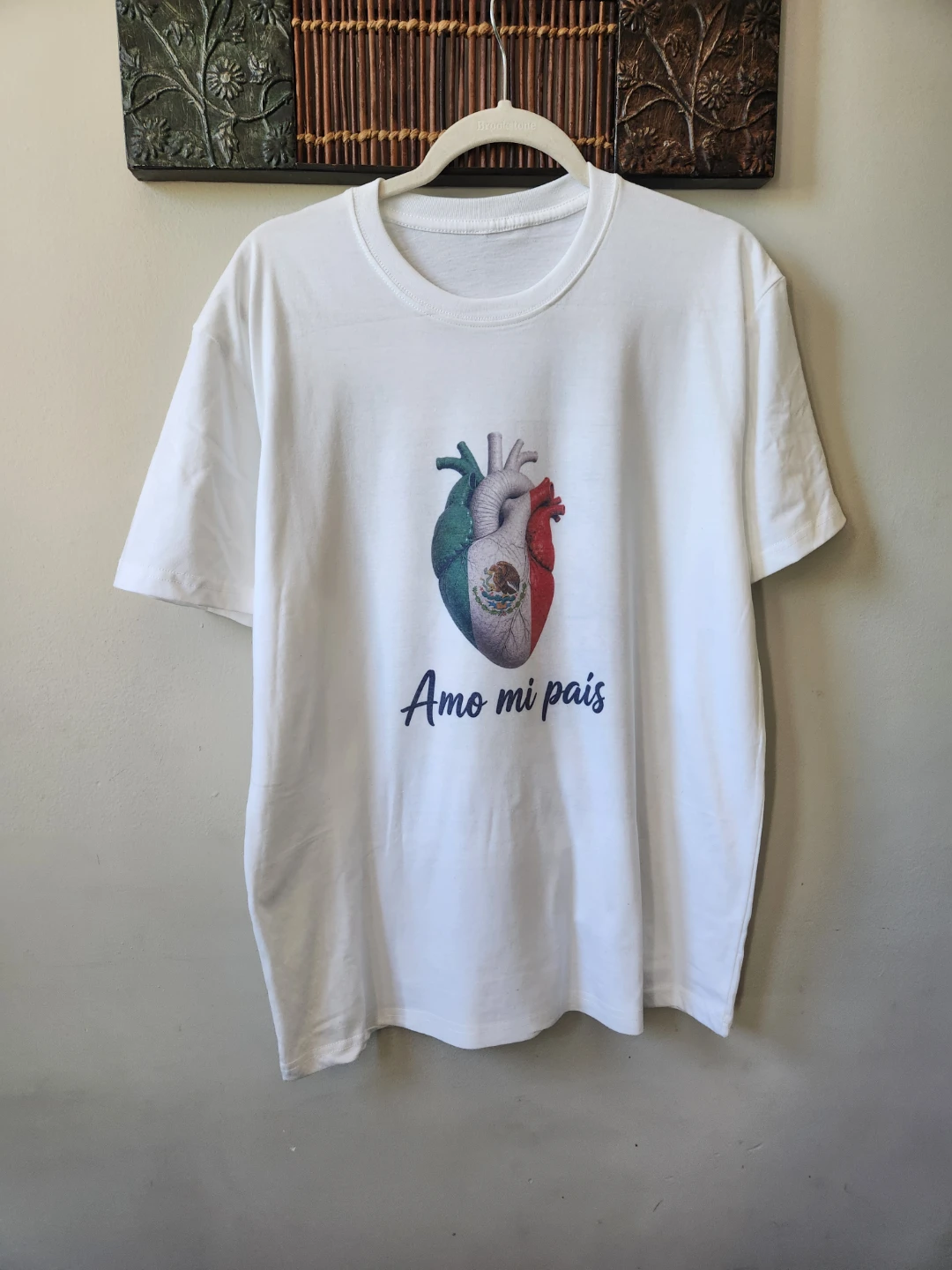 White T-Shirt with Mexican Heart Graphic and "Andale!!!" Design