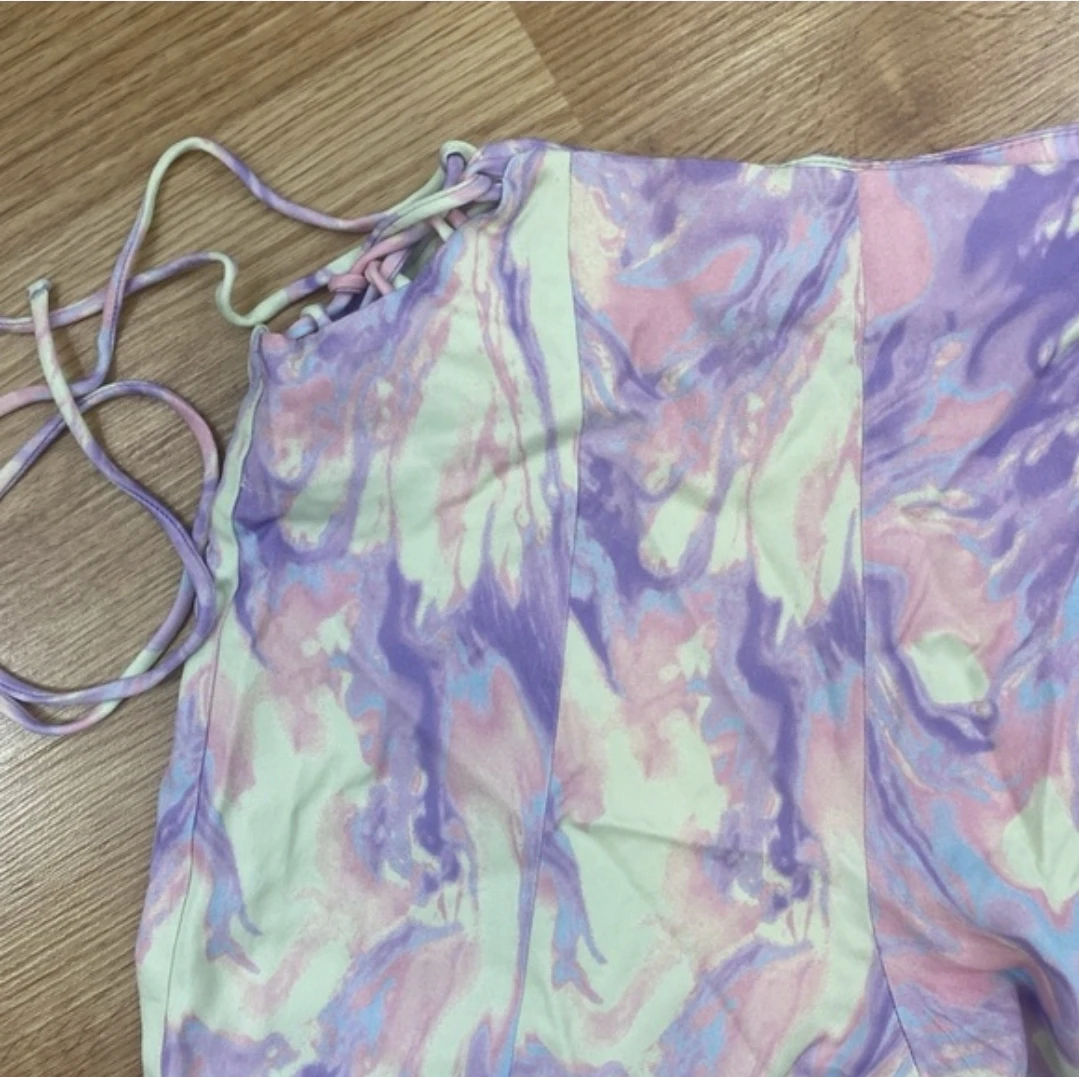 ZARA Purple Marble High Waist Flare Pants NWOT - photo 5