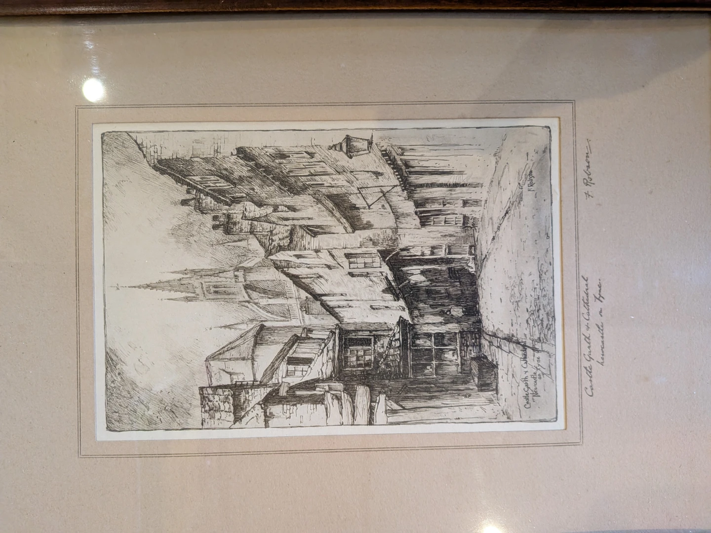Framed Etching Print - Castle Garth & Cathedral - photo 3