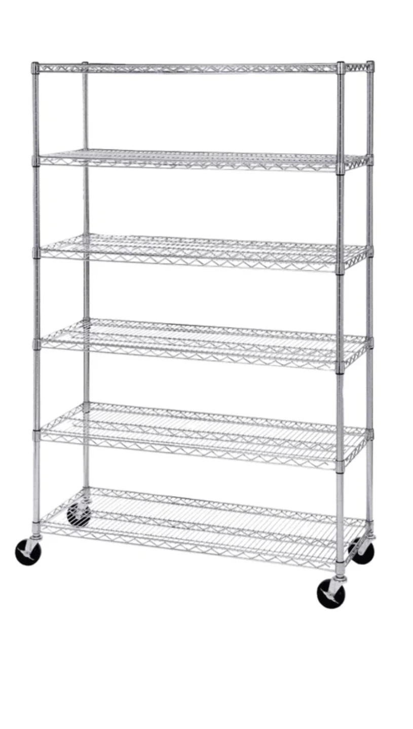 Seville Classics 6 Tier Steel Wire   Without wheels