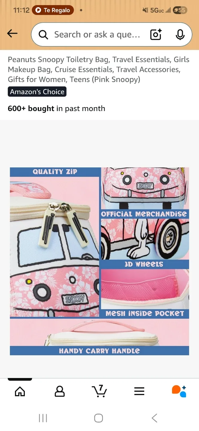 Peanuts Snoopy Toiletry Bag - Pink Van Design - photo 3