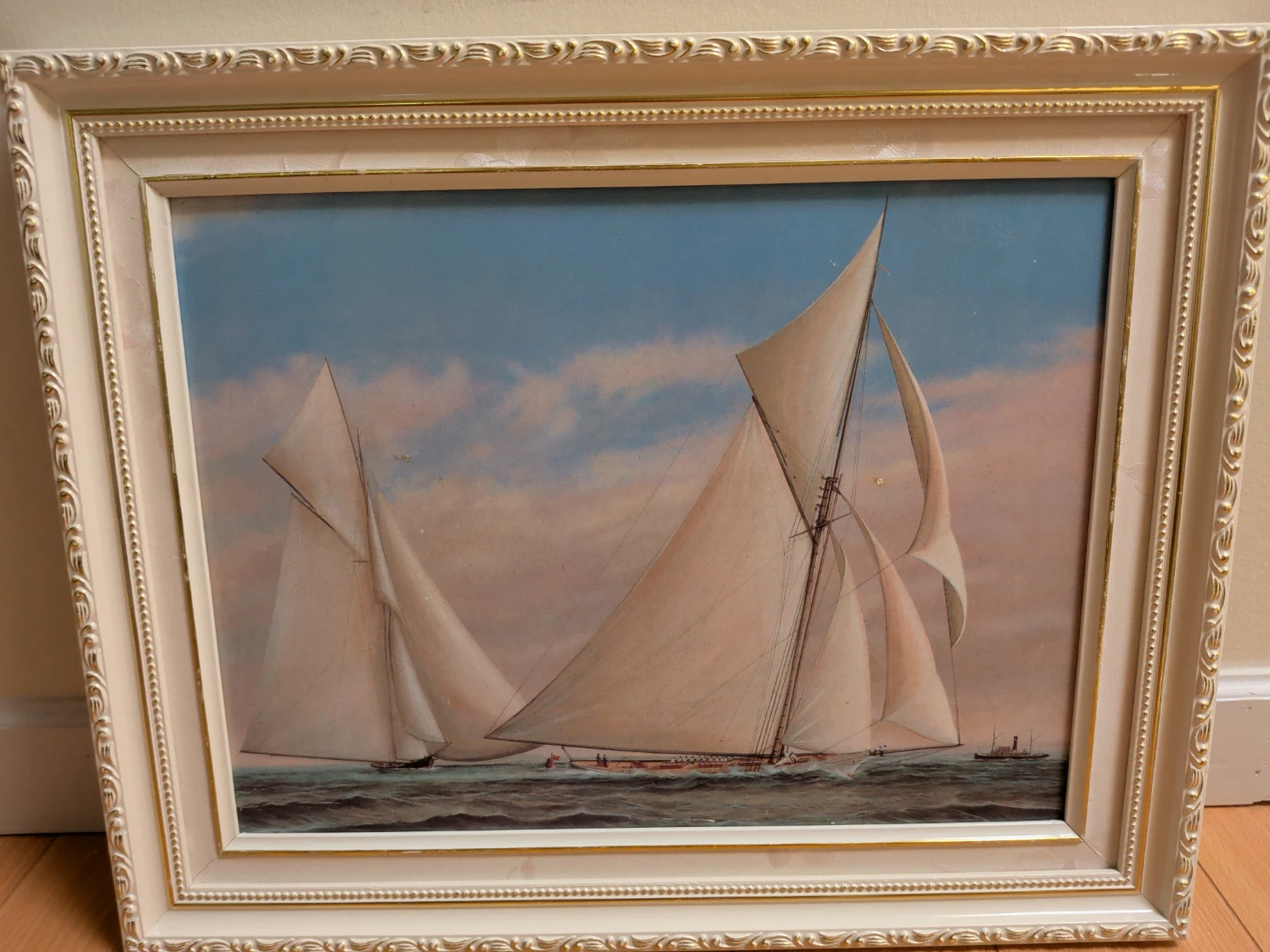 Framed Vintage Sailing Ship Painting