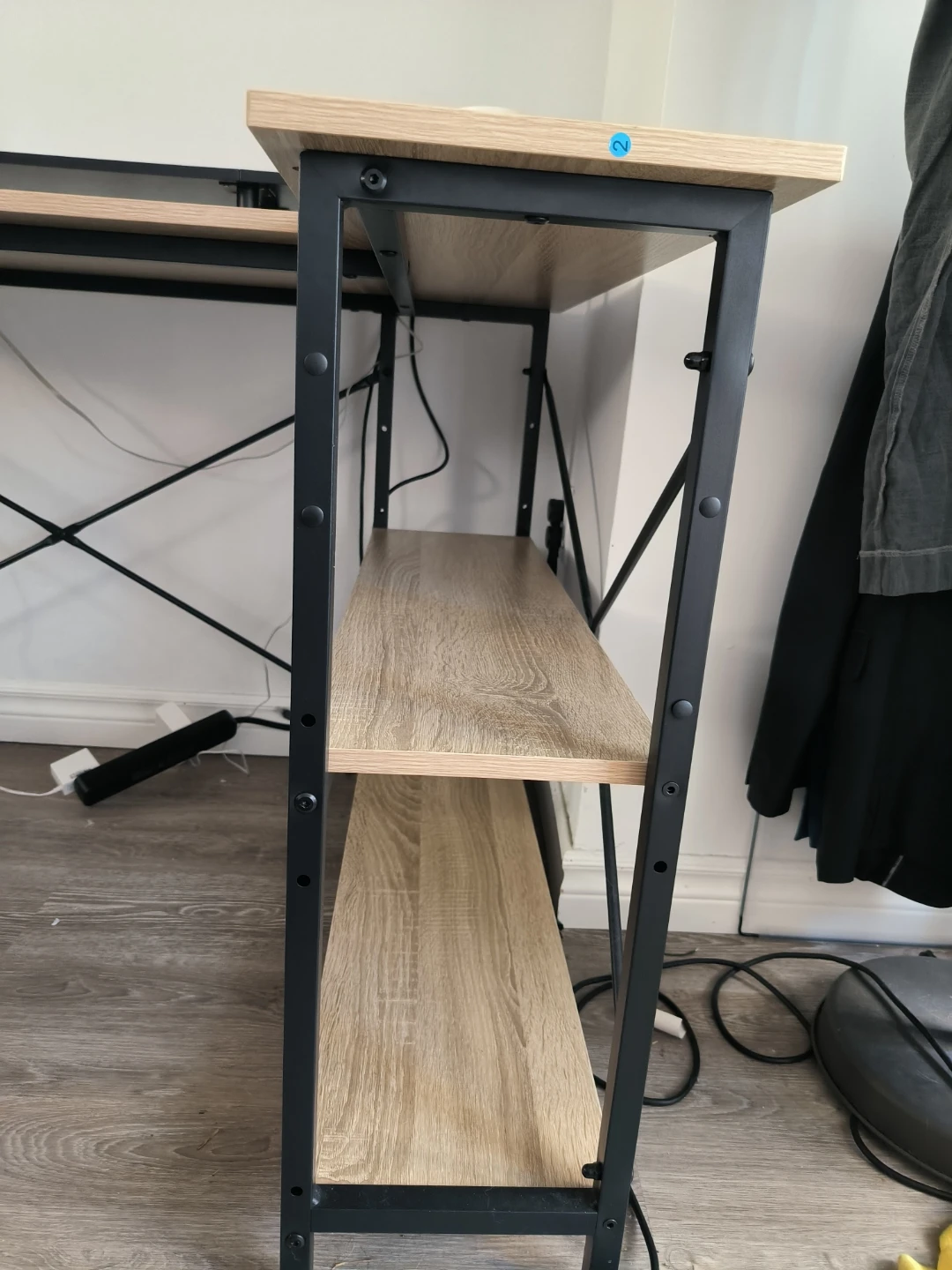 L-Shaped Computer Desk with Monitor Stand and Shelves - photo 2