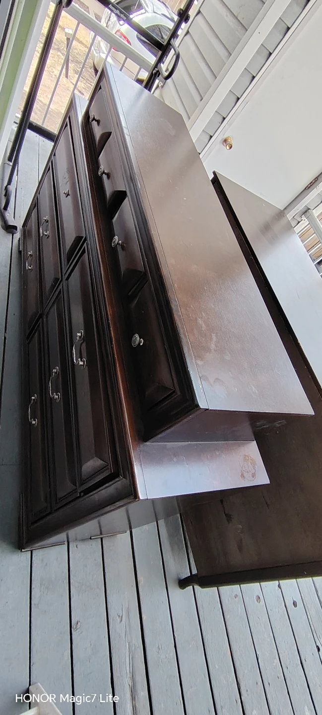 Dark Brown Dresser with 10 Drawers - photo 4