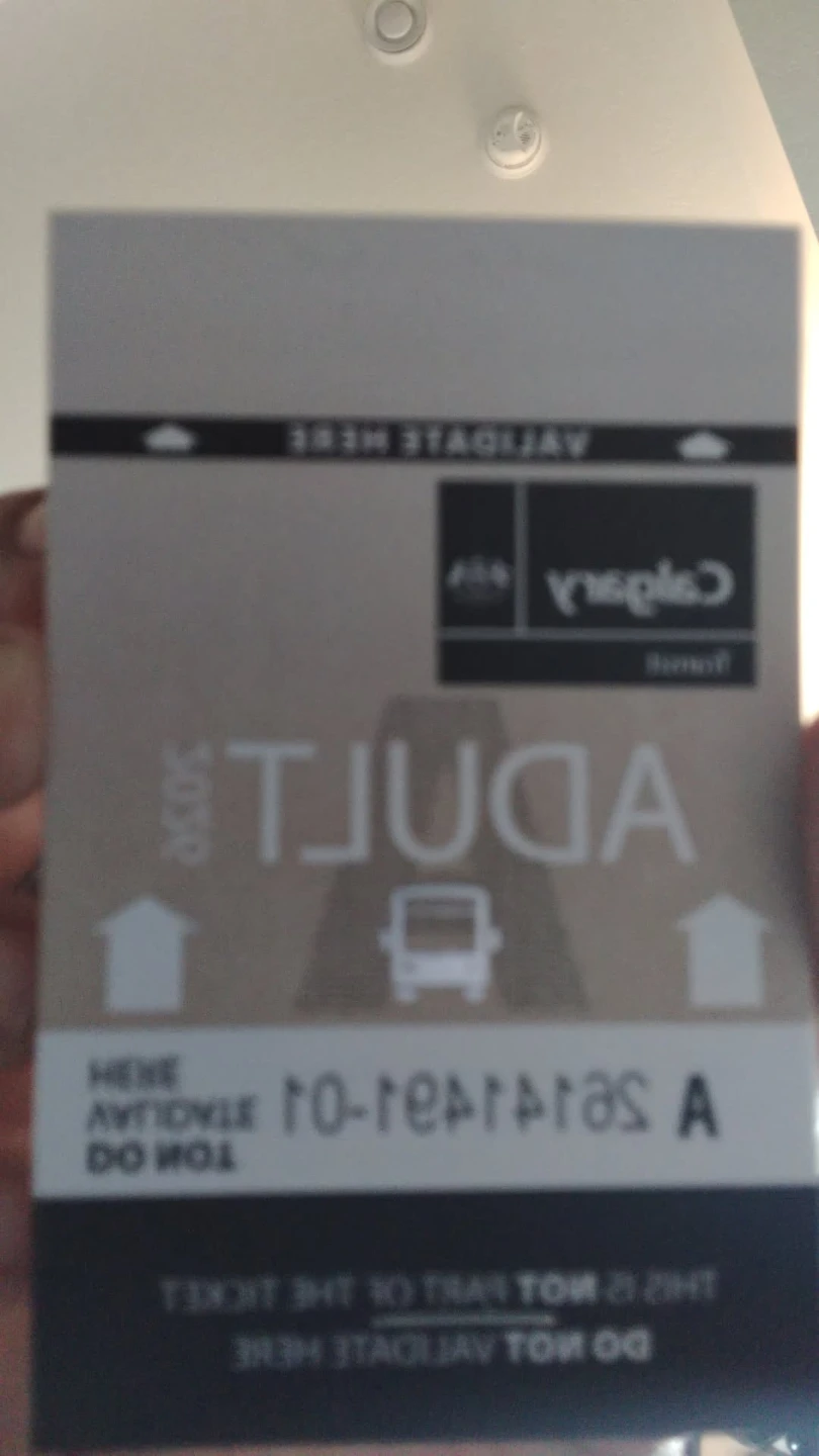 Calgary Adult Transit Ticket