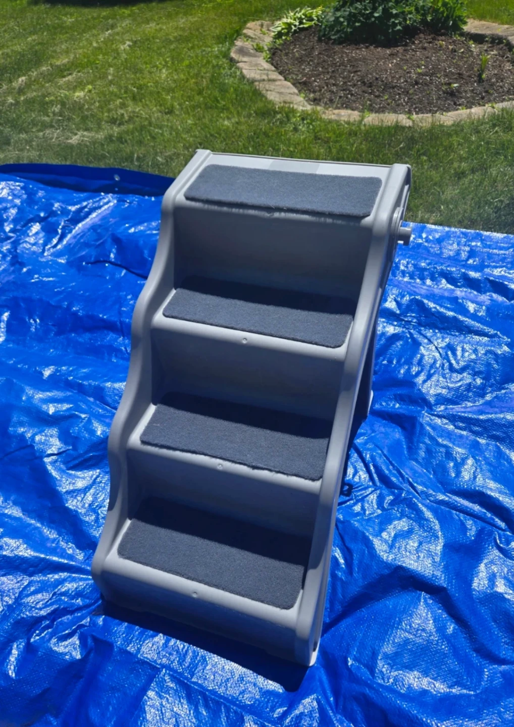 Amazon Basics Foldable Dog and Cat Steps, Grey
