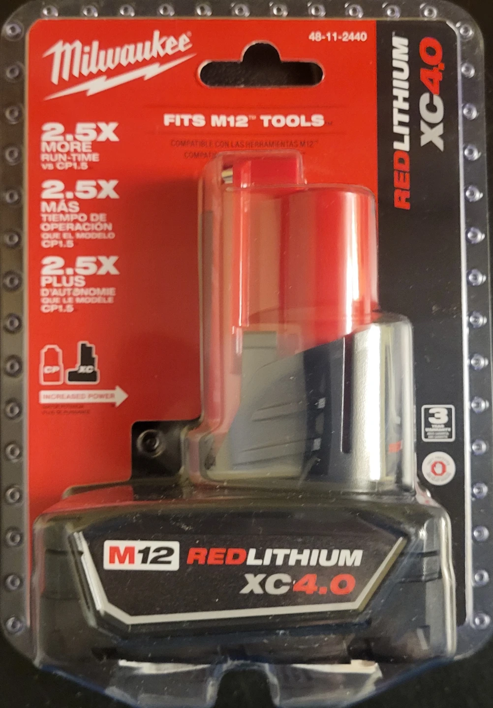 Milwaukee M12 REDLITHIUM XC 4.0 Ah Battery