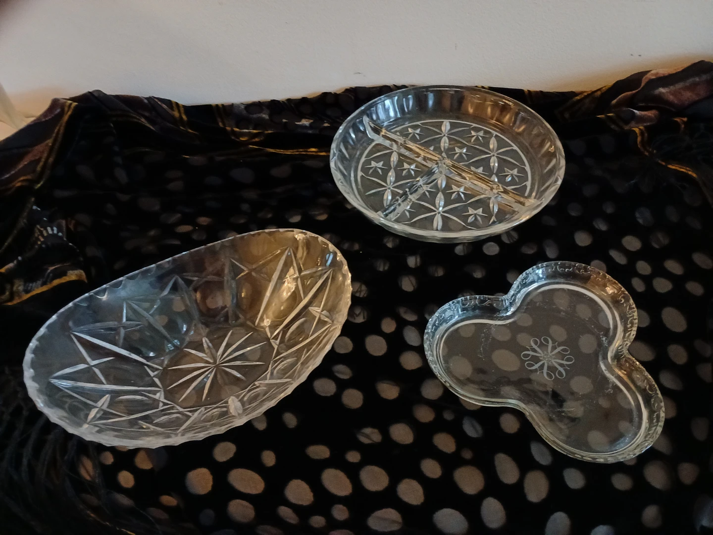 Set of 5 Vintage Clear Glass and Crystal Serving Dishes - photo 2