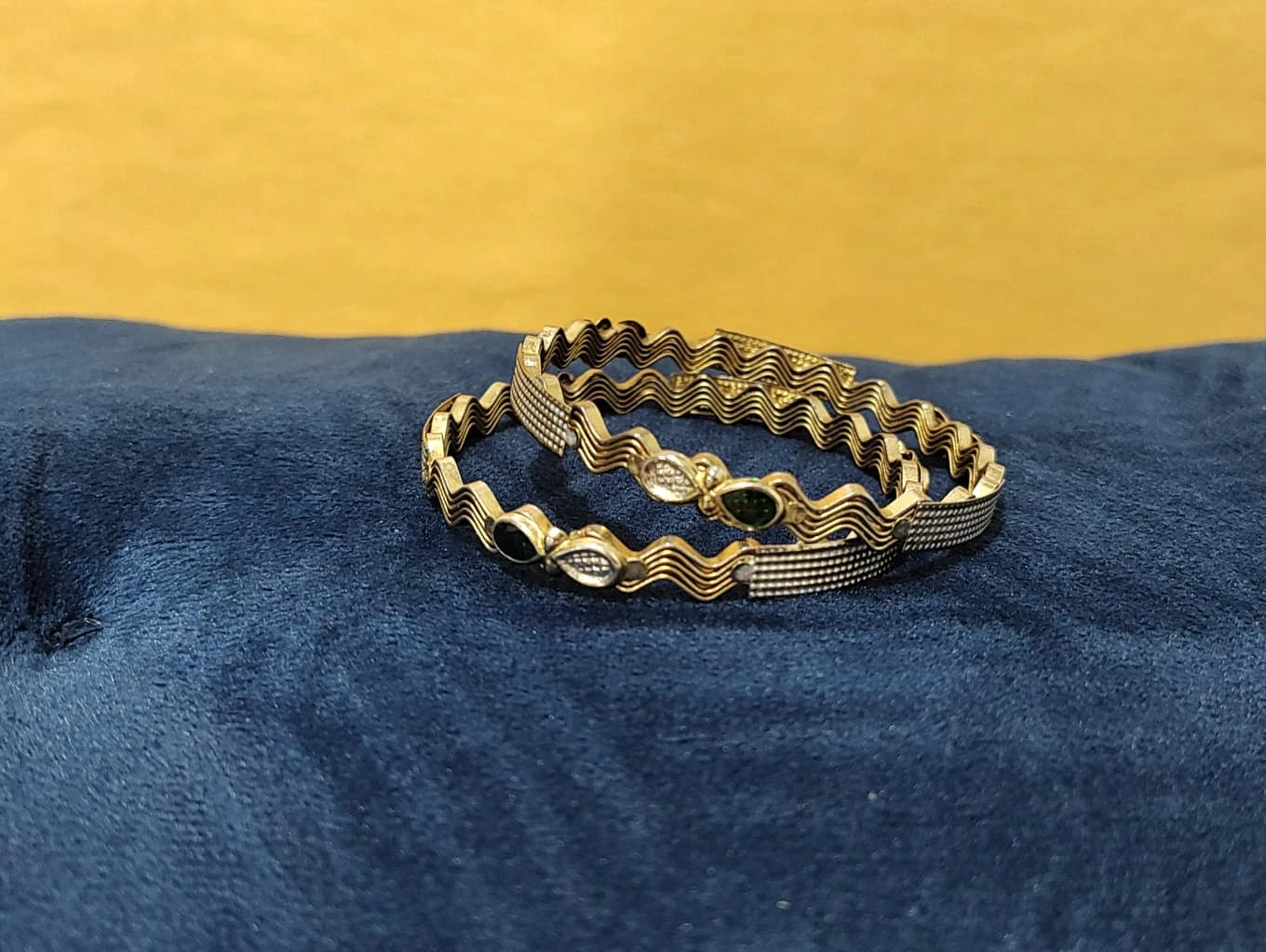 Traditional/ Ethnic Gold-Tone Bangles with colourful accents
