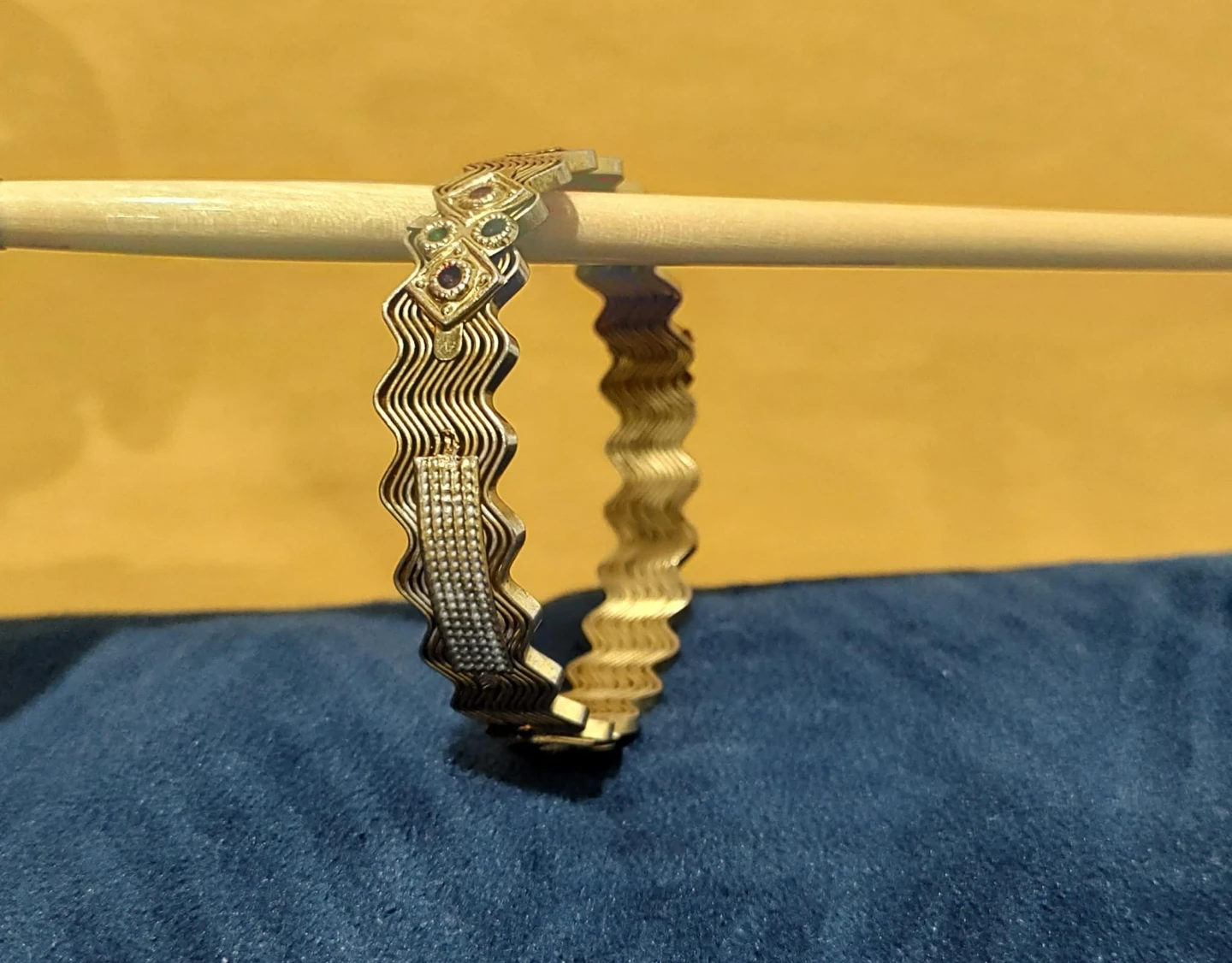 Traditional/ Ethnic Gold-Tone Bangles with colourful accents - photo 2