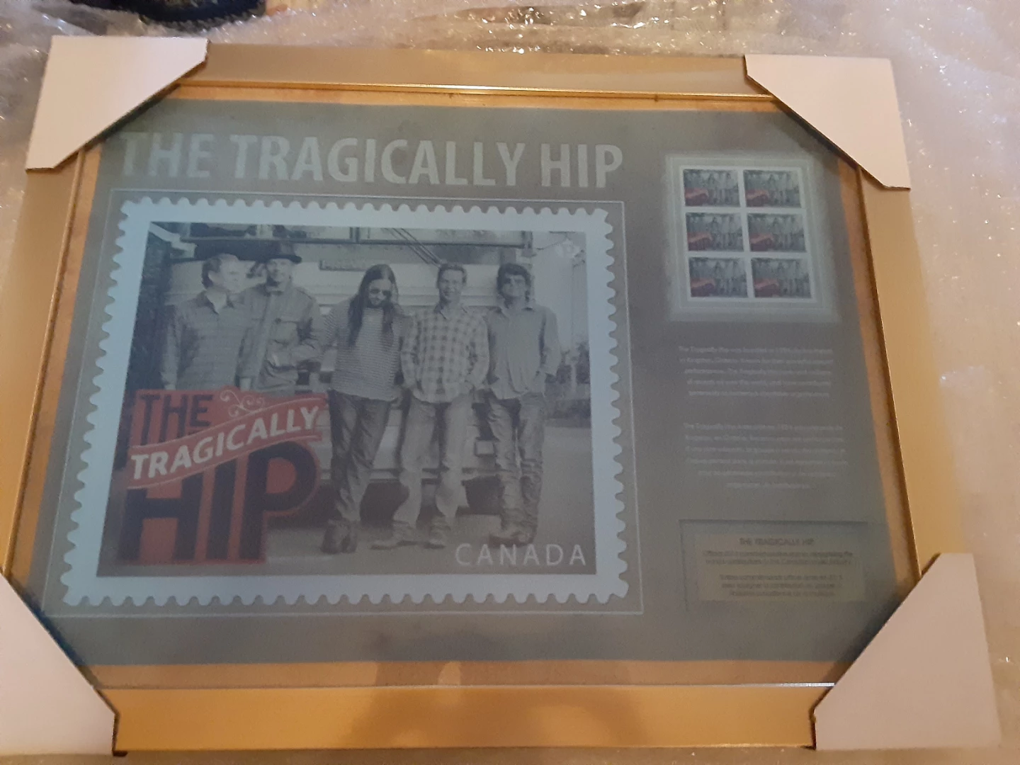 The Tragically Hip Framed Commemorative Certificate with Stamps