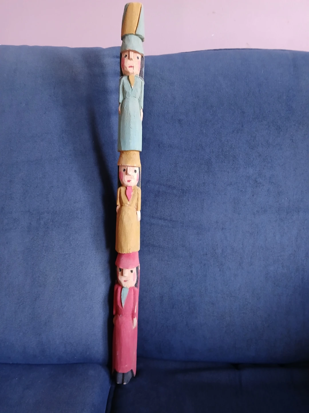 " Trio of Women Folk Art Totem "