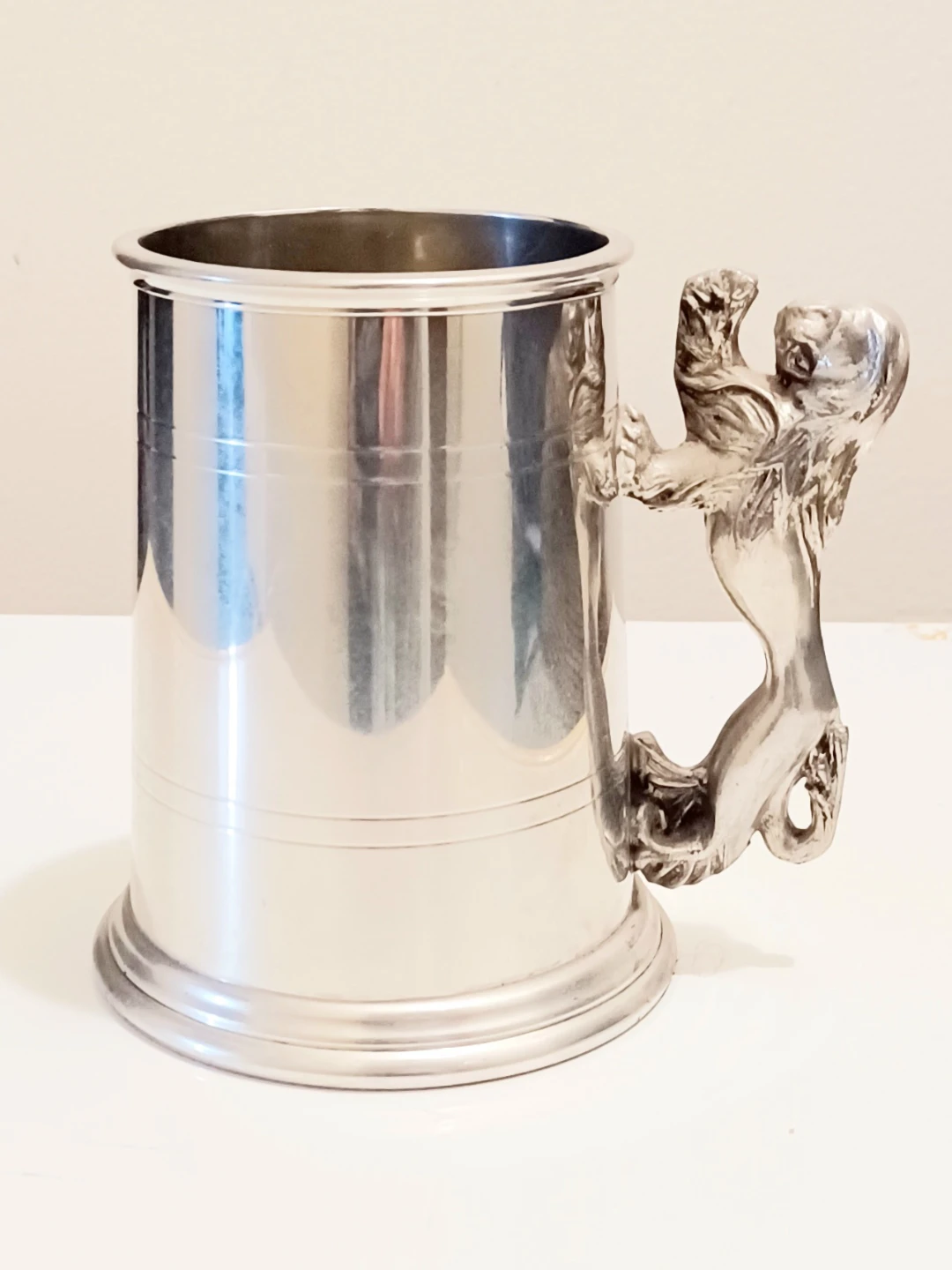 Unique Vtg New Birks English Pewter Lion Tankard