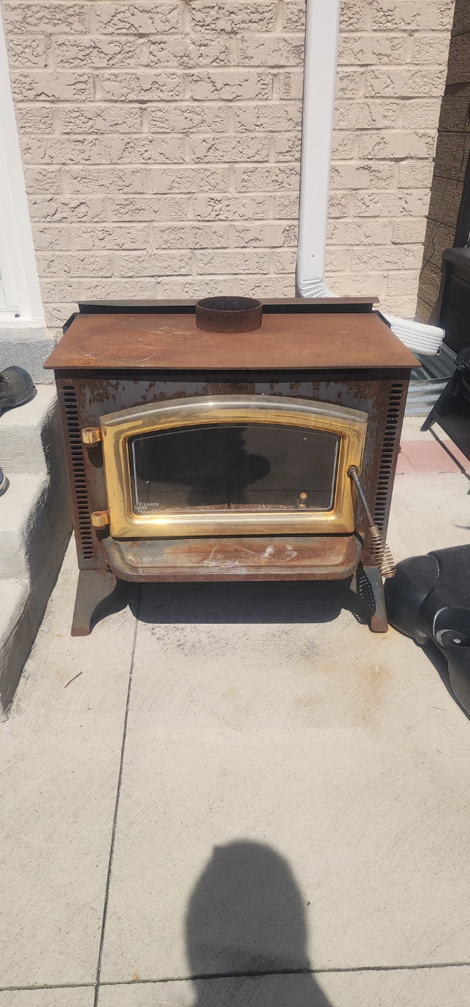 Wood fireplace.