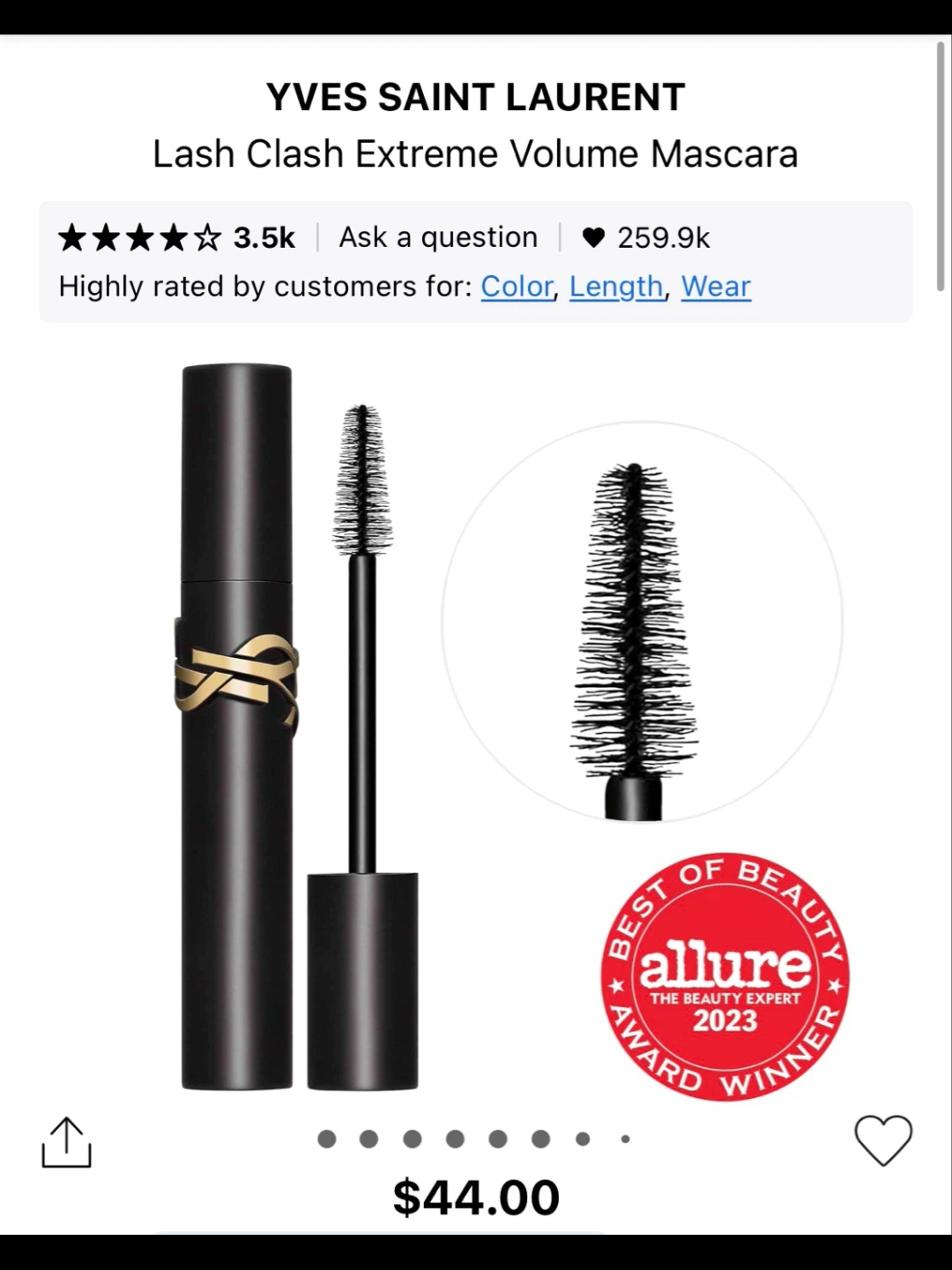 YSL Lash Clash Extreme Volume Mascara - Waterproof - photo 2