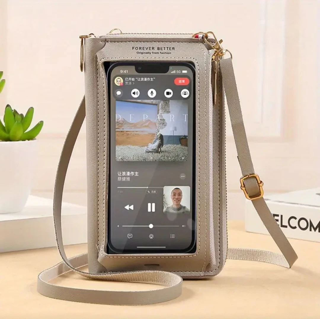Grey Phone Bag Wallet Crossbody Purse. *Brand New*