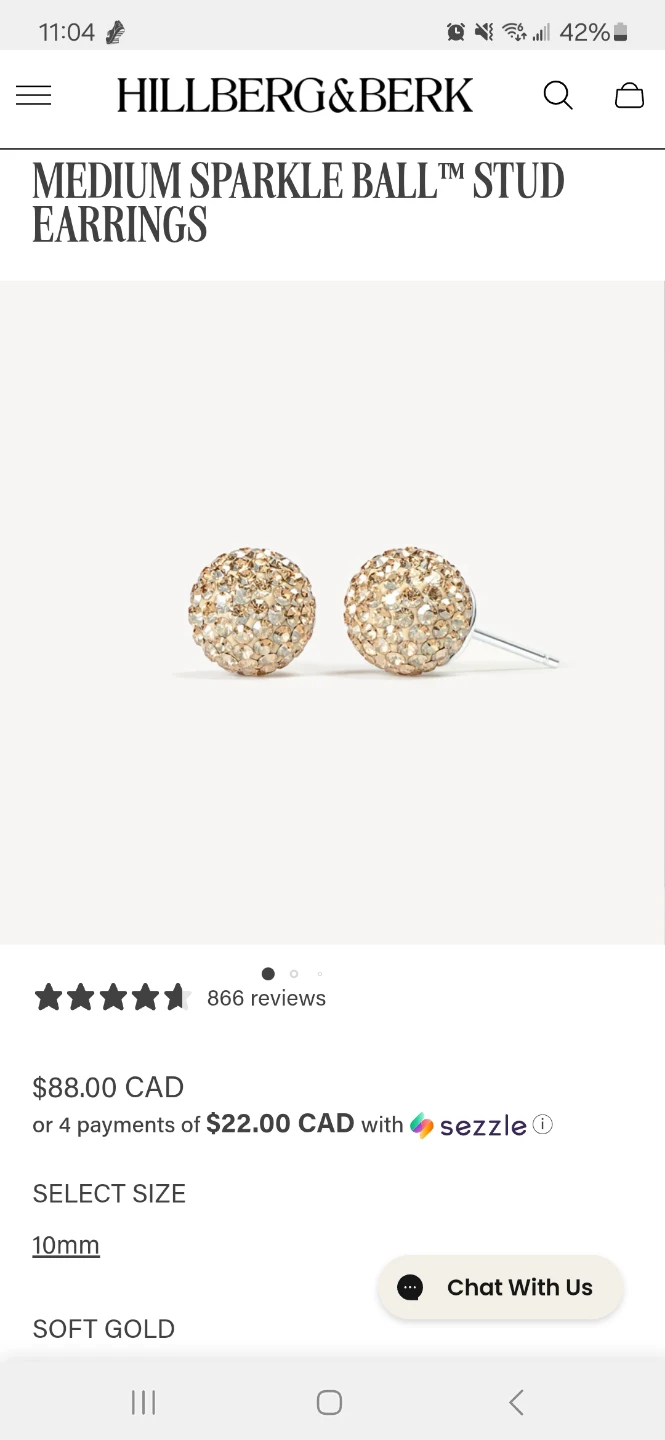 Hillberg&Berk Gold/ Silver Ball, Lightening Stud Earrings - photo 2