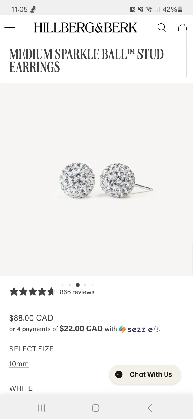 Hillberg&Berk Gold/ Silver Ball, Lightening Stud Earrings - photo 3