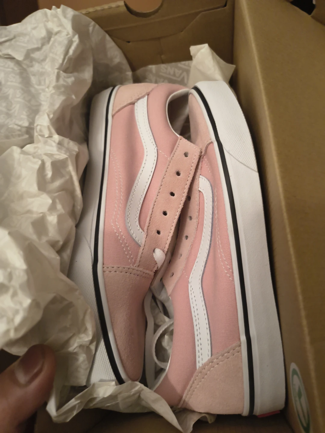 Vans Old Skool Powder Pink/True White Sneakers Size 5.5 - photo 3