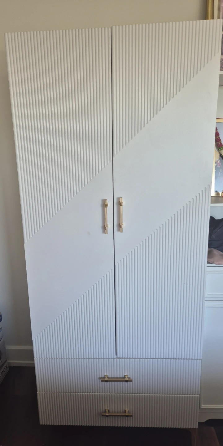 Elegant white two door armoire