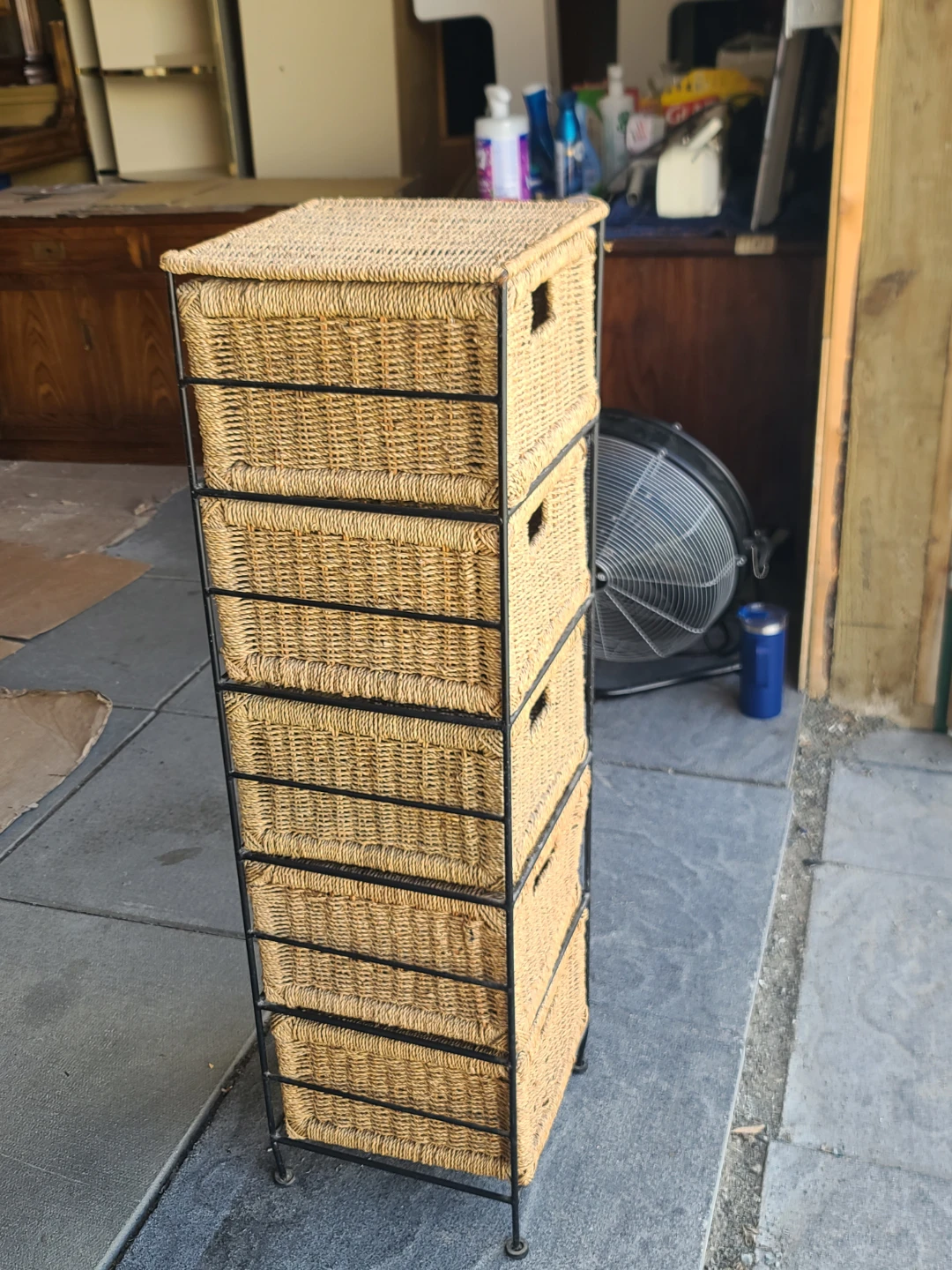 Wicker Basket Storage Tower with Metal Frame - photo 5