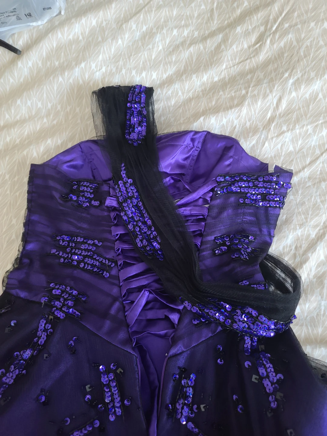 Purple and Black Sequin Ball Gown with Heels - photo 5