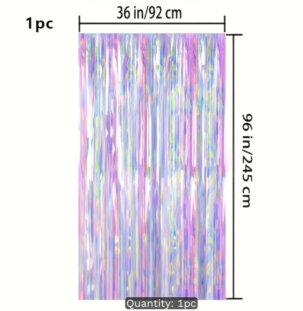 Iridescent Tinsel Fringe Curtain 36" x 96" - photo 2