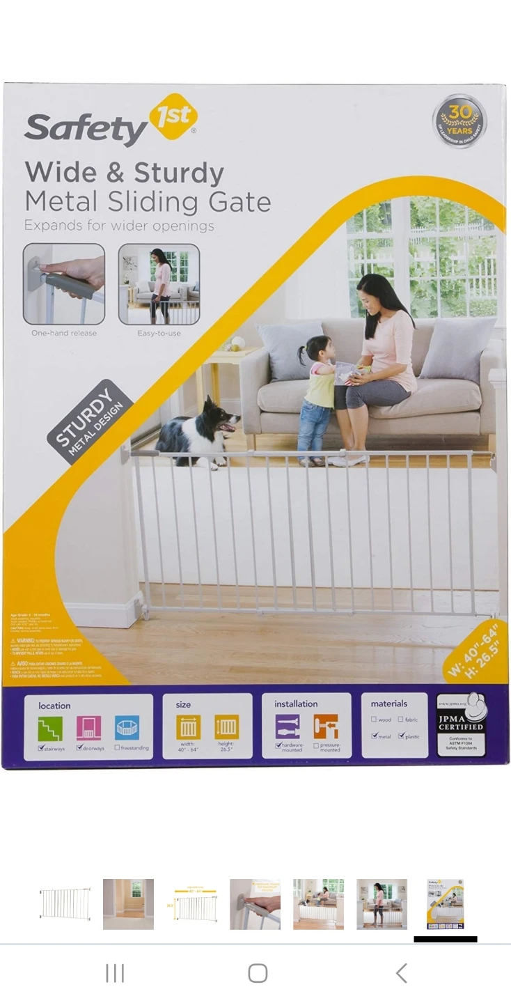 Safety 1st Wide & Sturdy Metal Sliding Gate