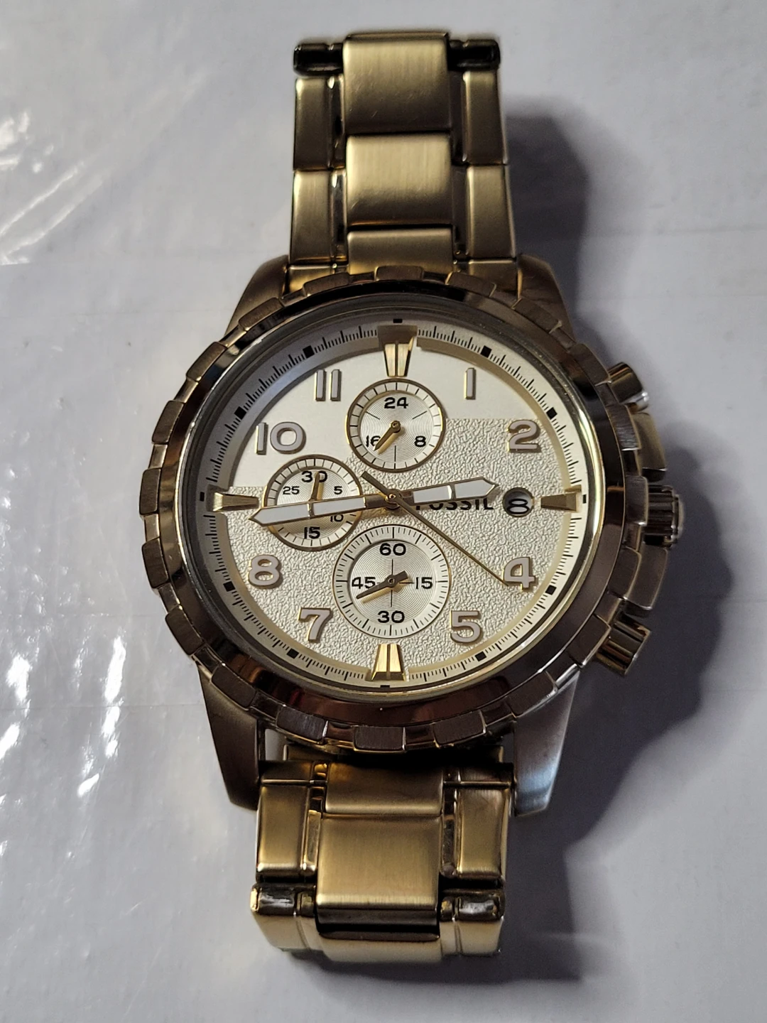 Fossil Chronograph Watch - Gold Tone