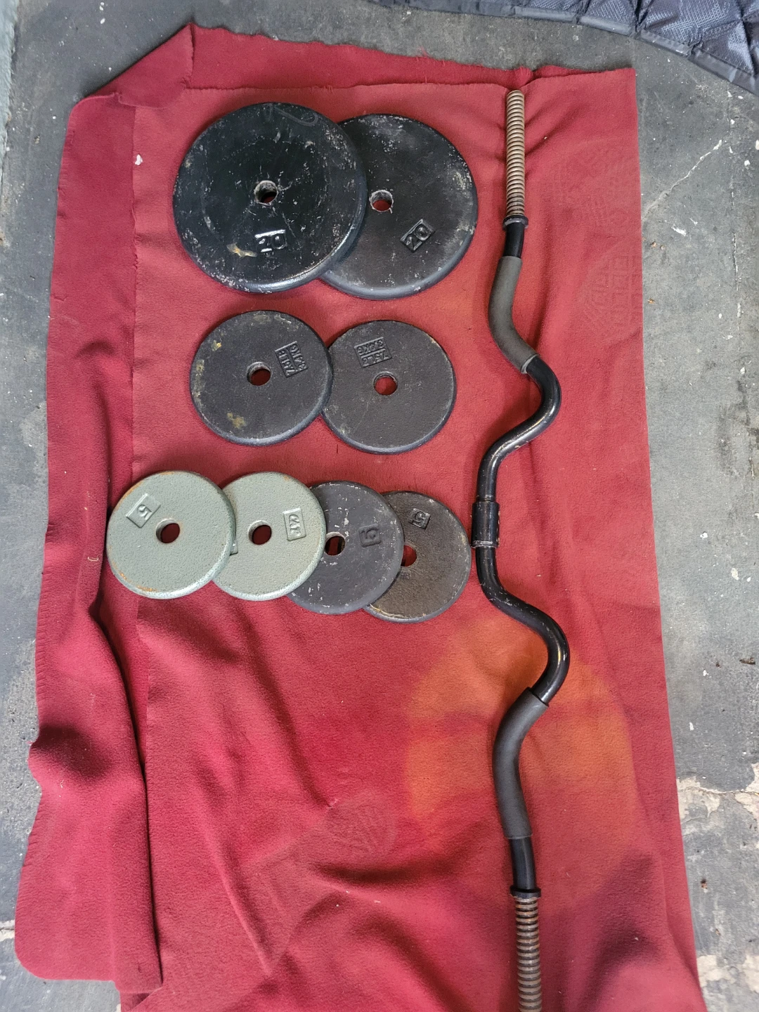 1" HOLE  75LBs.  2-20s. 2-7.5s. 4-5s