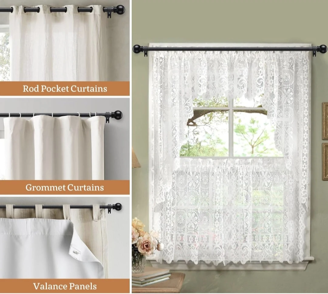 Curtain Rod 28"-59" with no drill clear brackets - photo 3