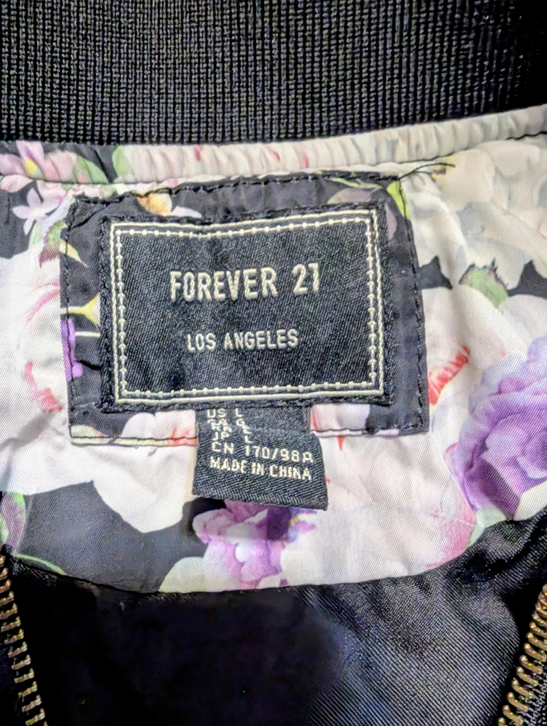 Forever 21 Floral Bomber Jacket - Size L - photo 2