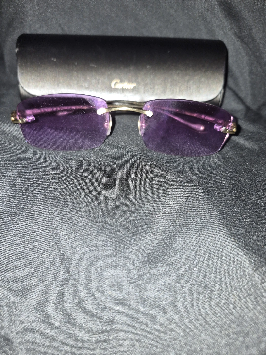 Cartier Rimless Purple Lenses Sunglasses with Case - photo 3