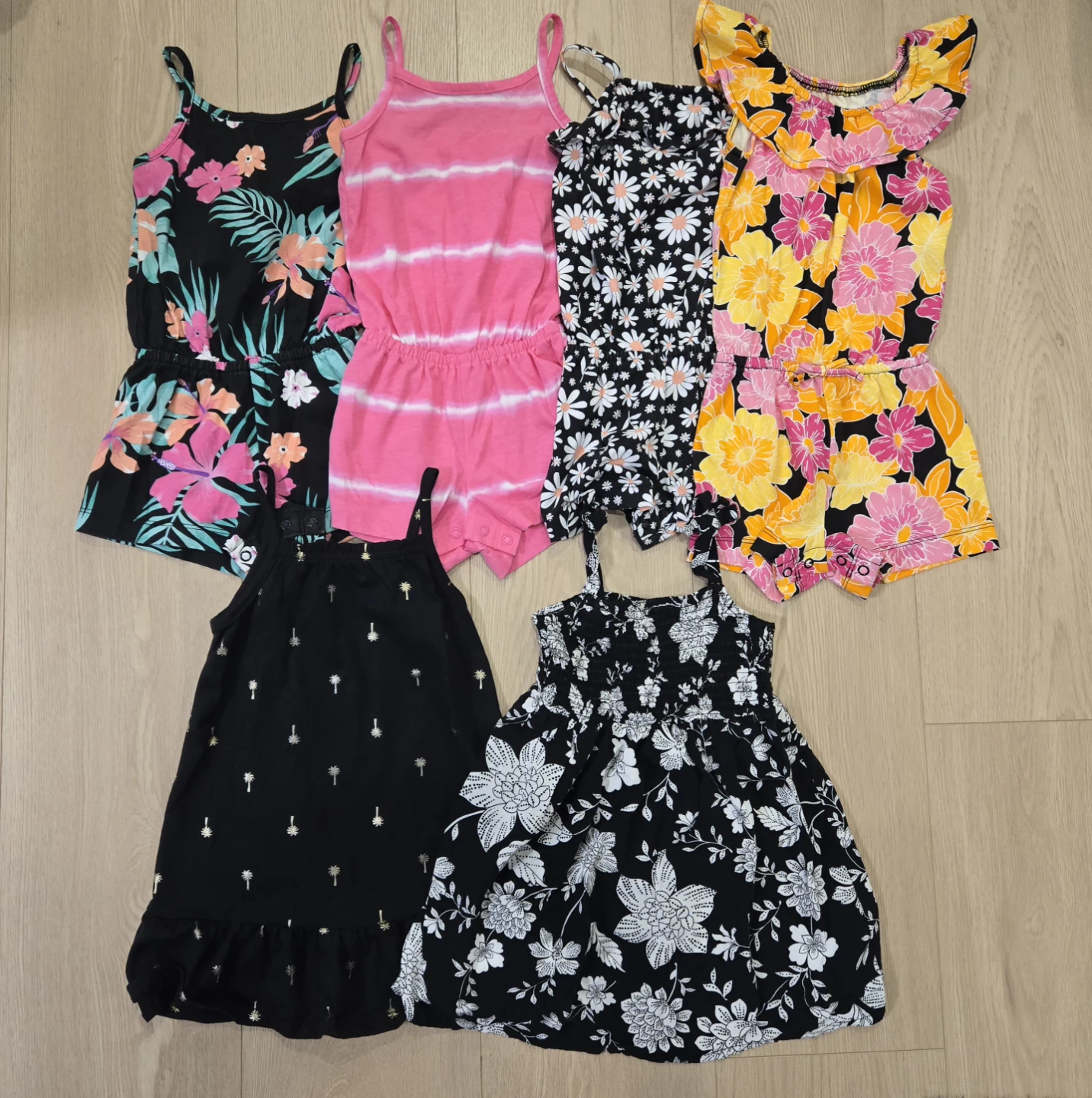 2T Toddler Girl Romper & Dress Lot(x6)