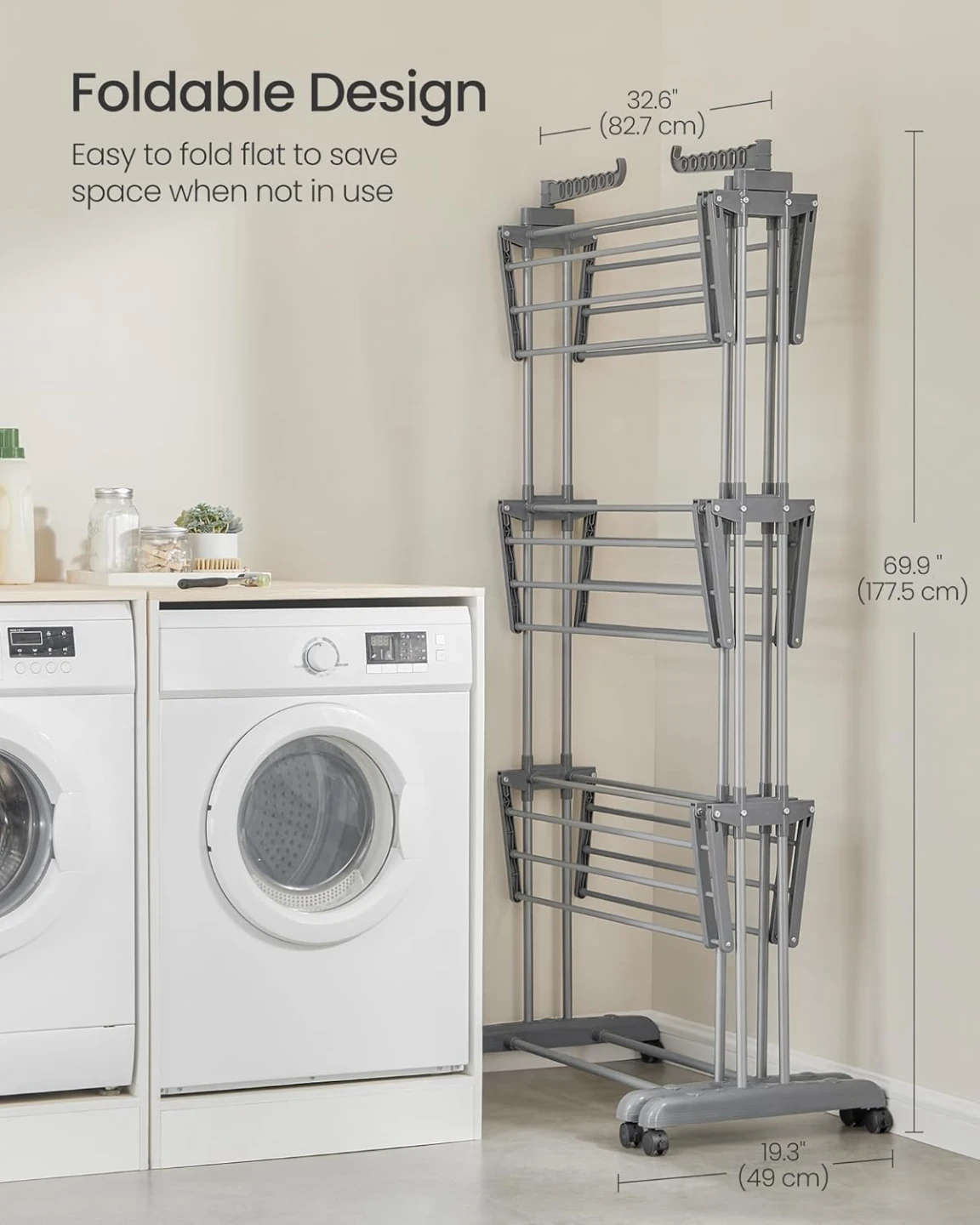 SONGMICS Clothes Drying Rack 4-Tier Laundry Drying Rack - photo 5