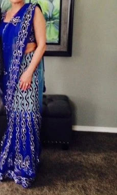 ✨ Royal Blue Lehenga Choli Embroidered 3-Piece Set ✨ - photo 3