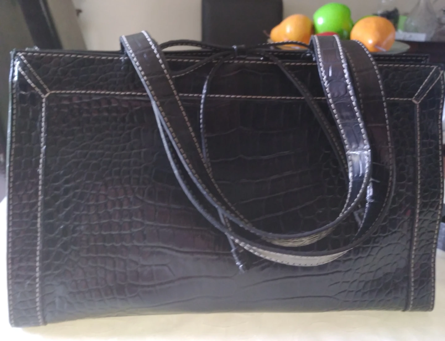 Liz Claiborne Croc Embossed Tote Bag