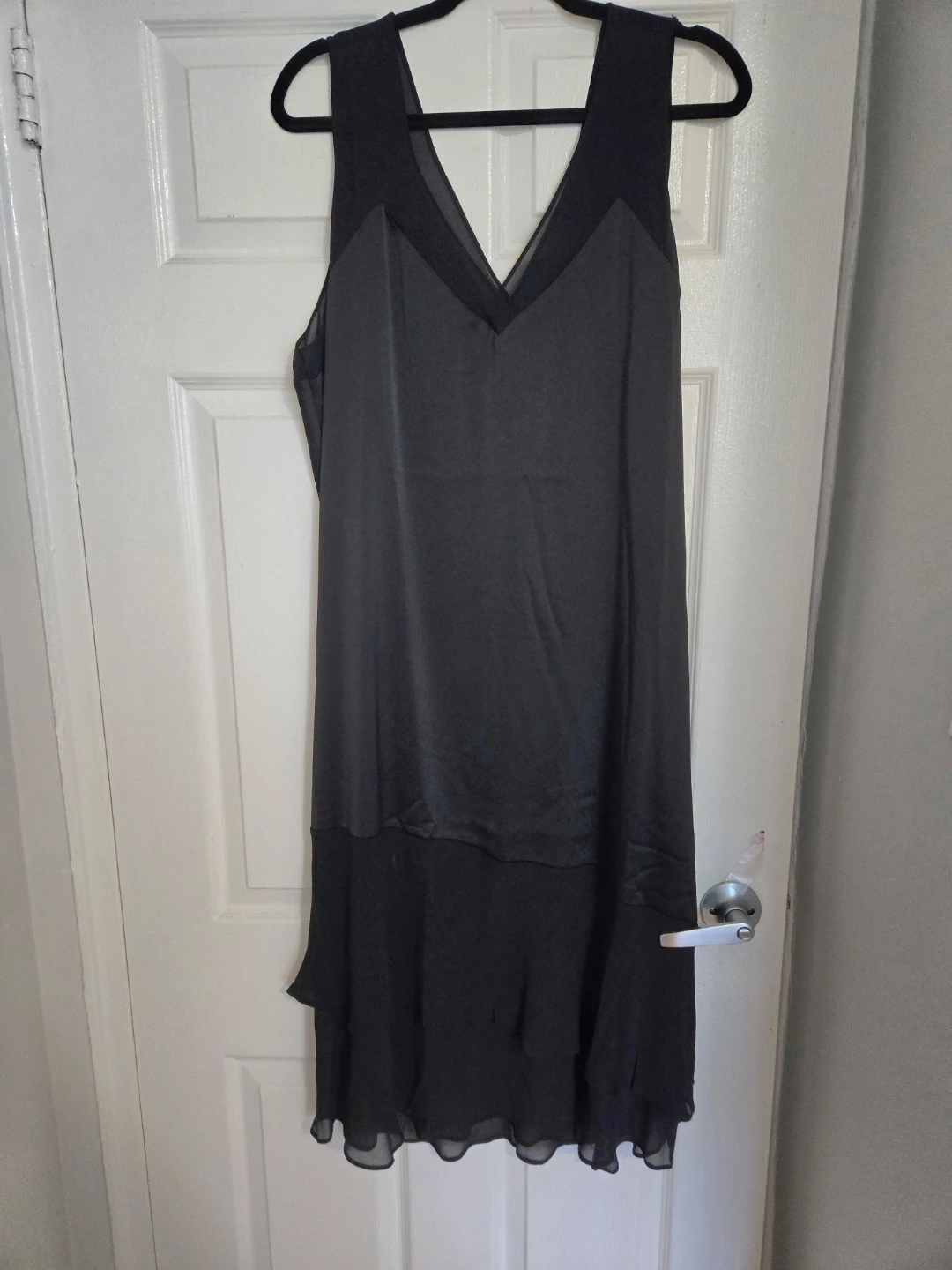 Black Sheer Overlay Midi Dress -Size M - photo 2